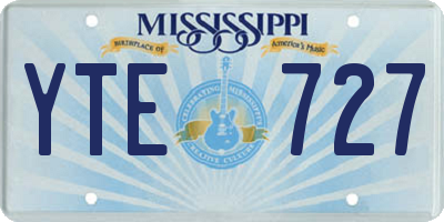 MS license plate YTE727