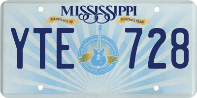 MS license plate YTE728
