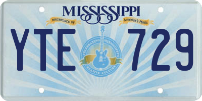 MS license plate YTE729