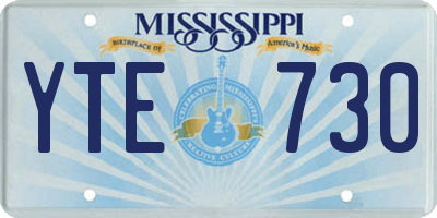 MS license plate YTE730