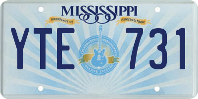 MS license plate YTE731