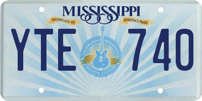 MS license plate YTE740