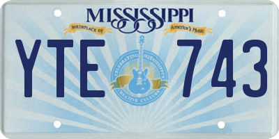 MS license plate YTE743