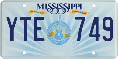 MS license plate YTE749