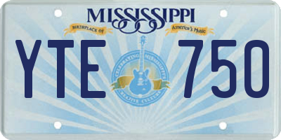 MS license plate YTE750