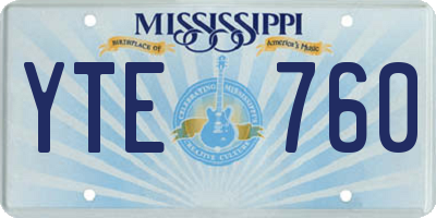MS license plate YTE760
