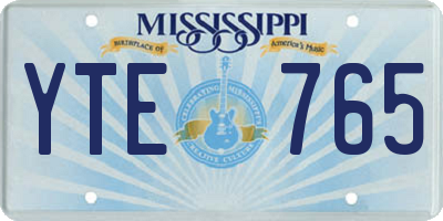 MS license plate YTE765