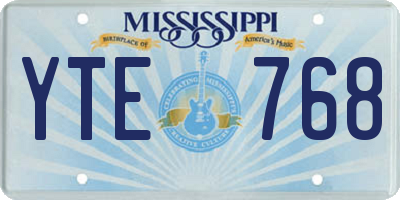 MS license plate YTE768