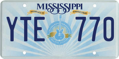 MS license plate YTE770