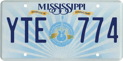 MS license plate YTE774