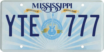 MS license plate YTE777