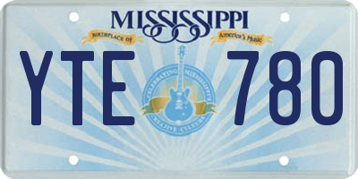 MS license plate YTE780