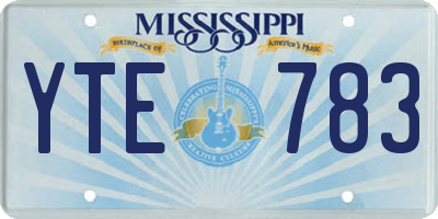 MS license plate YTE783