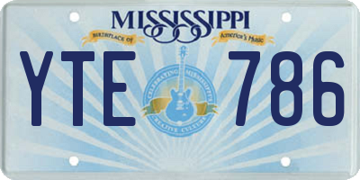 MS license plate YTE786