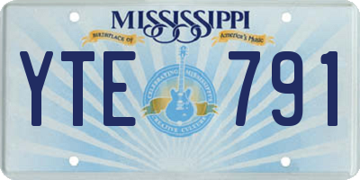 MS license plate YTE791