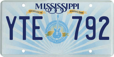 MS license plate YTE792