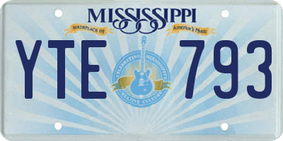 MS license plate YTE793