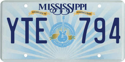 MS license plate YTE794