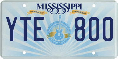 MS license plate YTE800