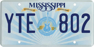 MS license plate YTE802