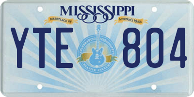 MS license plate YTE804