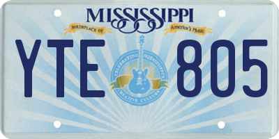 MS license plate YTE805