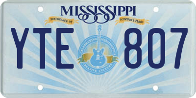 MS license plate YTE807