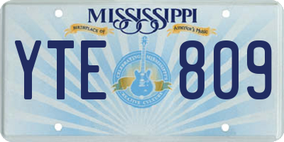 MS license plate YTE809