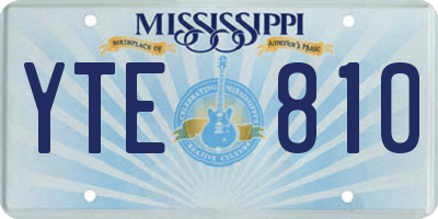 MS license plate YTE810