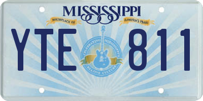 MS license plate YTE811