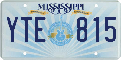 MS license plate YTE815