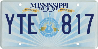 MS license plate YTE817