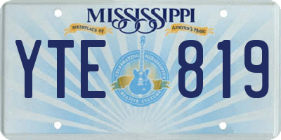 MS license plate YTE819