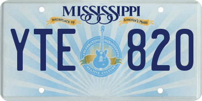 MS license plate YTE820