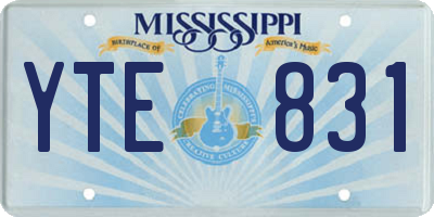MS license plate YTE831