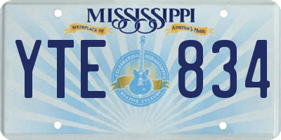 MS license plate YTE834