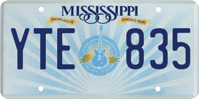 MS license plate YTE835