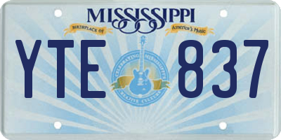 MS license plate YTE837