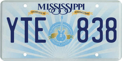 MS license plate YTE838