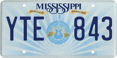 MS license plate YTE843
