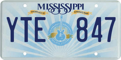 MS license plate YTE847