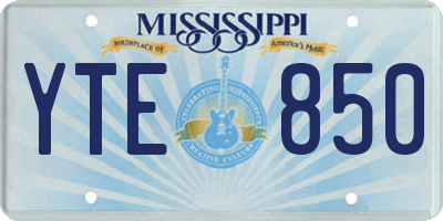 MS license plate YTE850