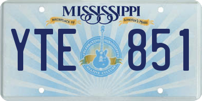 MS license plate YTE851
