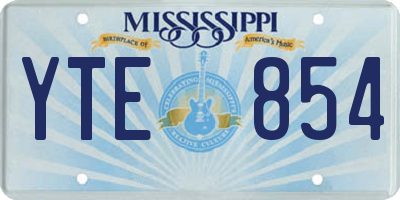 MS license plate YTE854