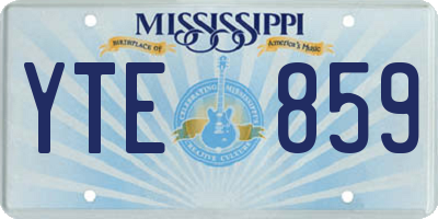 MS license plate YTE859