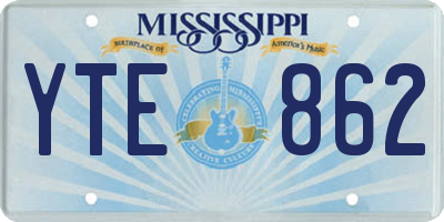 MS license plate YTE862