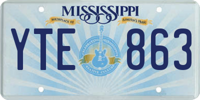 MS license plate YTE863