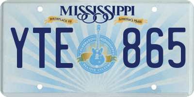 MS license plate YTE865