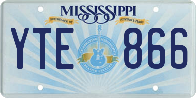 MS license plate YTE866