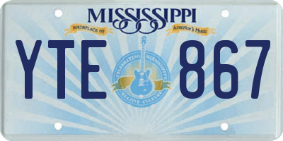 MS license plate YTE867